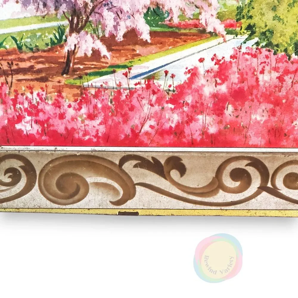Large Vtg Sunshine Biscuits Tin - DC Capitol & Cherry Blossoms